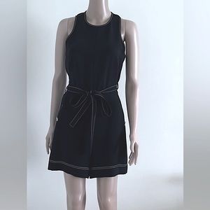 Black romper with contrasting withe stitching by Jason Wu
